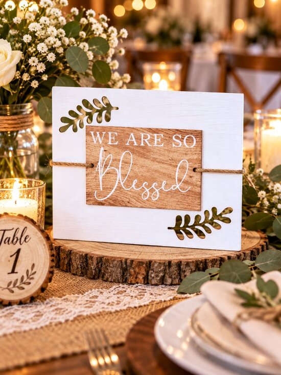 Young's, Inc. Other - We Are So Blessed Wood Sign Farmhouse Botanical Rustic Home Holiday Wedding